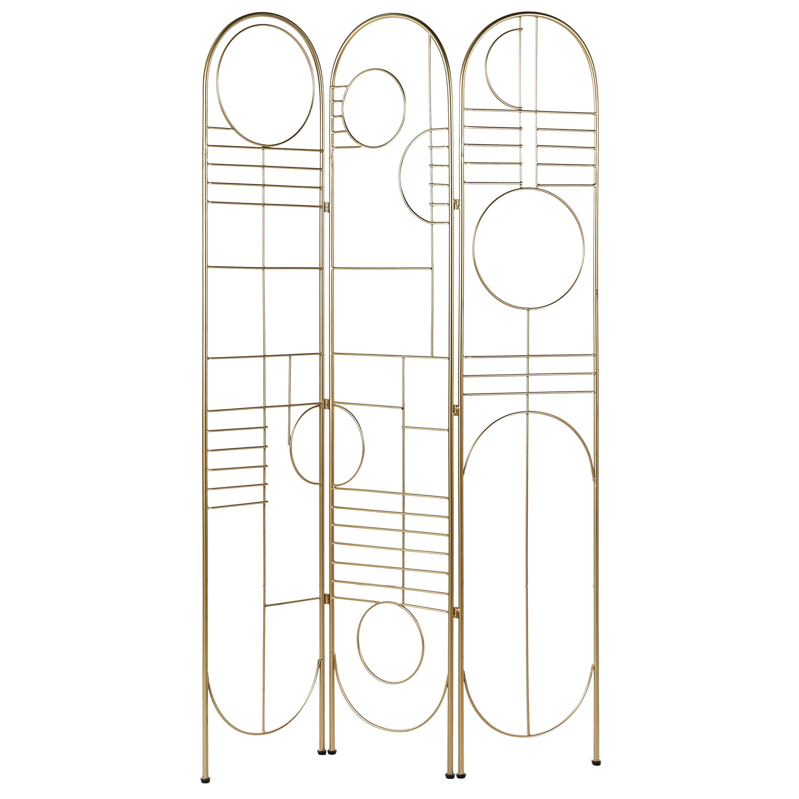 RAUMTEILER 3-teilig Gold 100 cm 170 cm Turania - Goldfarben, Metall (100/170/1cm) - Beliani