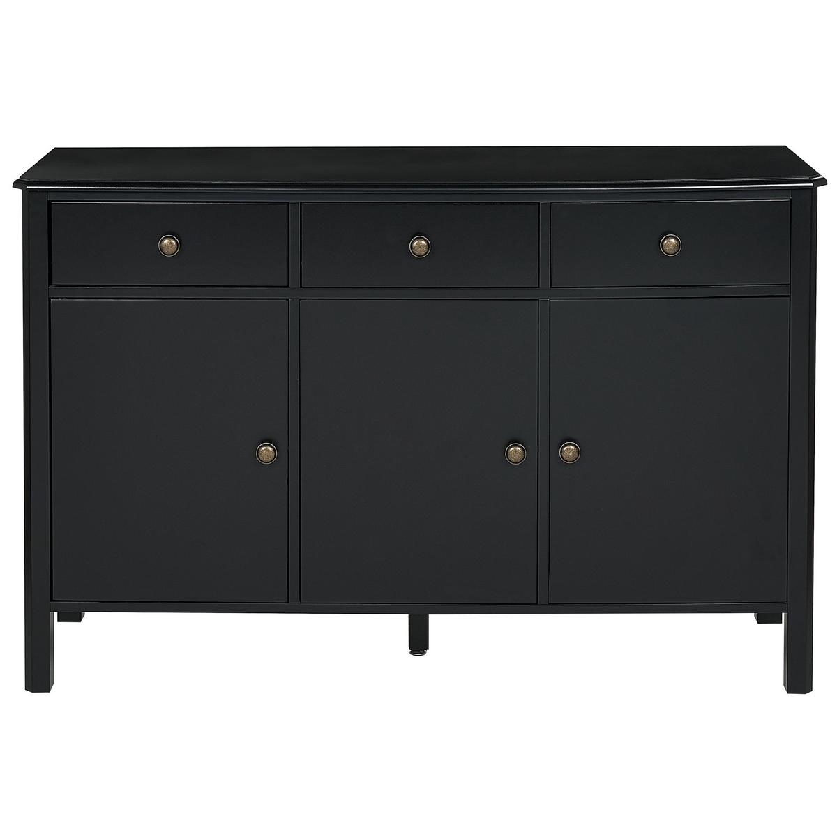SIDEBOARD mit 3 Türen Schwarz Olate - Schwarz, Holzwerkstoff (120/75/39cm) - Beliani