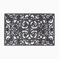 FUSSMATTE Ornament, Gummi 45/70 cm - Schwarz, Naturmaterialien (45/70cm) - Homescapes