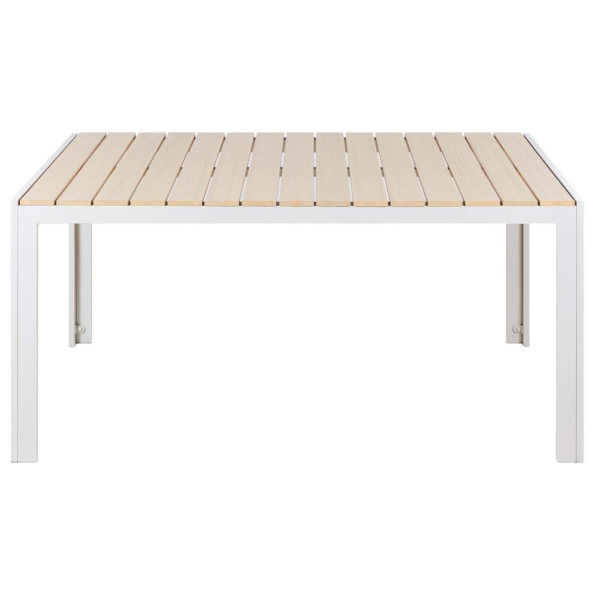 GARTENMÖBEL-SET 6-Sitzer Kunstholz beige/weiß Como - Beige/Weiß, Kunststoff - Beliani