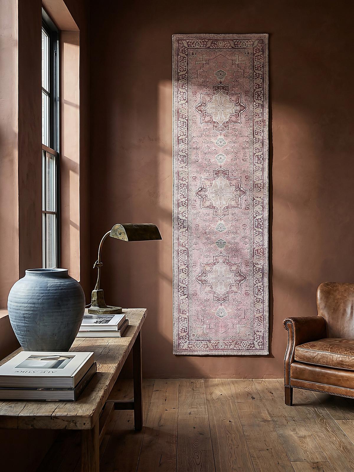 TEPPICH Waschbar HALD, klassisch im Vintage-Stil, Rosa, 60 x 230 cm - Rosa, Textil (60/230cm) - KADIMA DESIGN