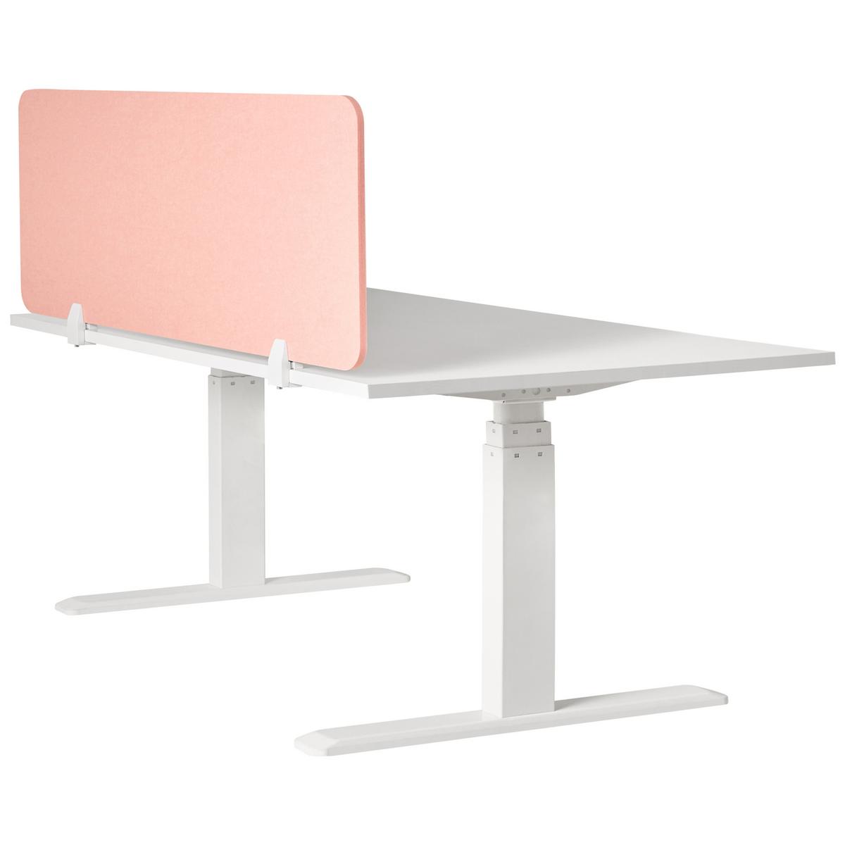 SCHREIBTISCHTRENNWAND 160/50 cm Pfirsichrosa Split - Pink, Textil (160/50/1cm) - Beliani