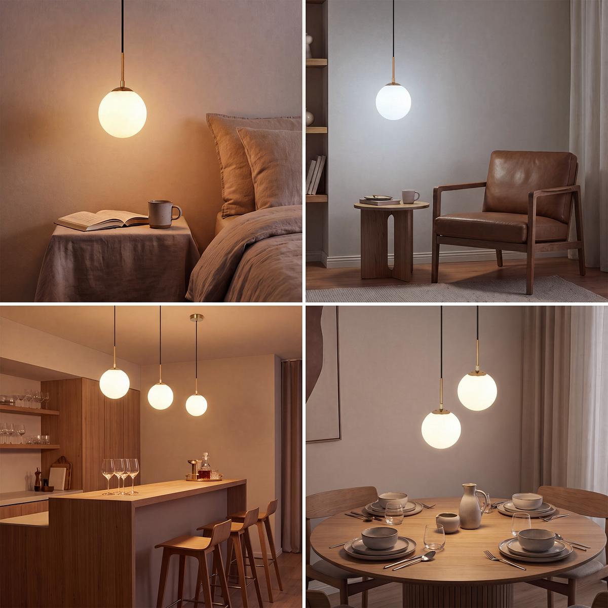 PENDELLEUCHTE Myrith 15/15/150 cm - Goldfarben/Weiß, Glas/Metall (15/15/150cm) - ZMH