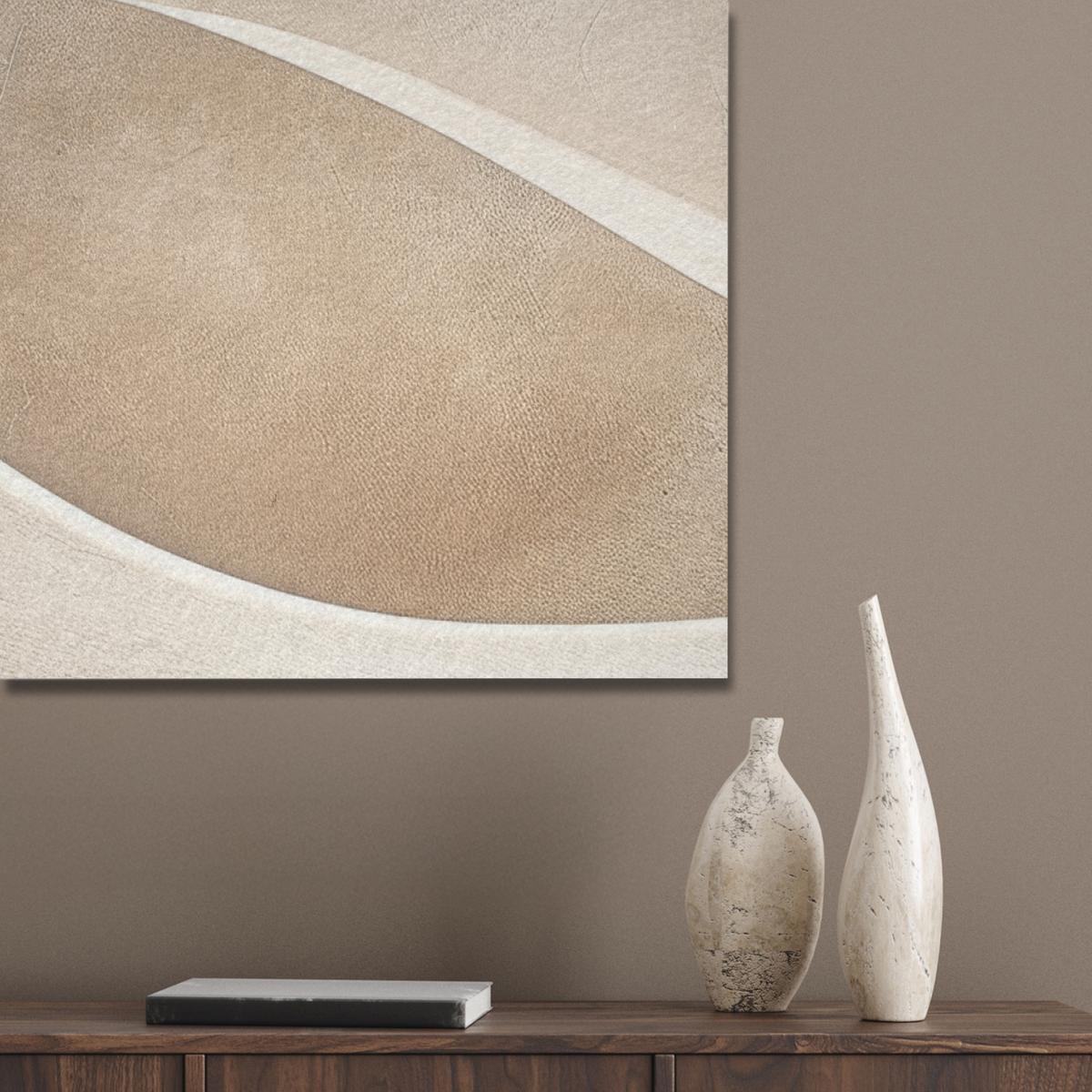 AKUSTIKBILD Beige - Natur - Abstrakt - Modern Wanddeko 70x100 cm - Beige, Kunststoff (70/100/0.9cm) - MuchoWow