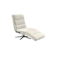 RELAXLIEGE ALINA Cremeweiß Cord Relaxfunktion, Drehbar (360°) - Creme/Schwarz, Textil/Metall (82/115/156cm) - KAWOLA