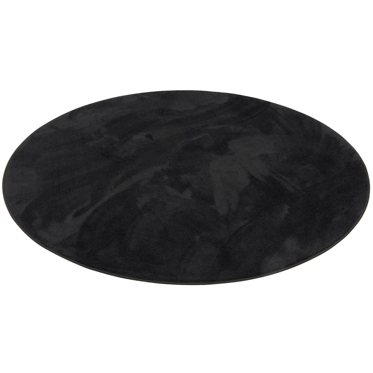 HOCHFLOR LANGFLOR TEPPICH SUPER SOFT MELIA RUND - Schwarz, Textil (200/200cm) - Pergamon