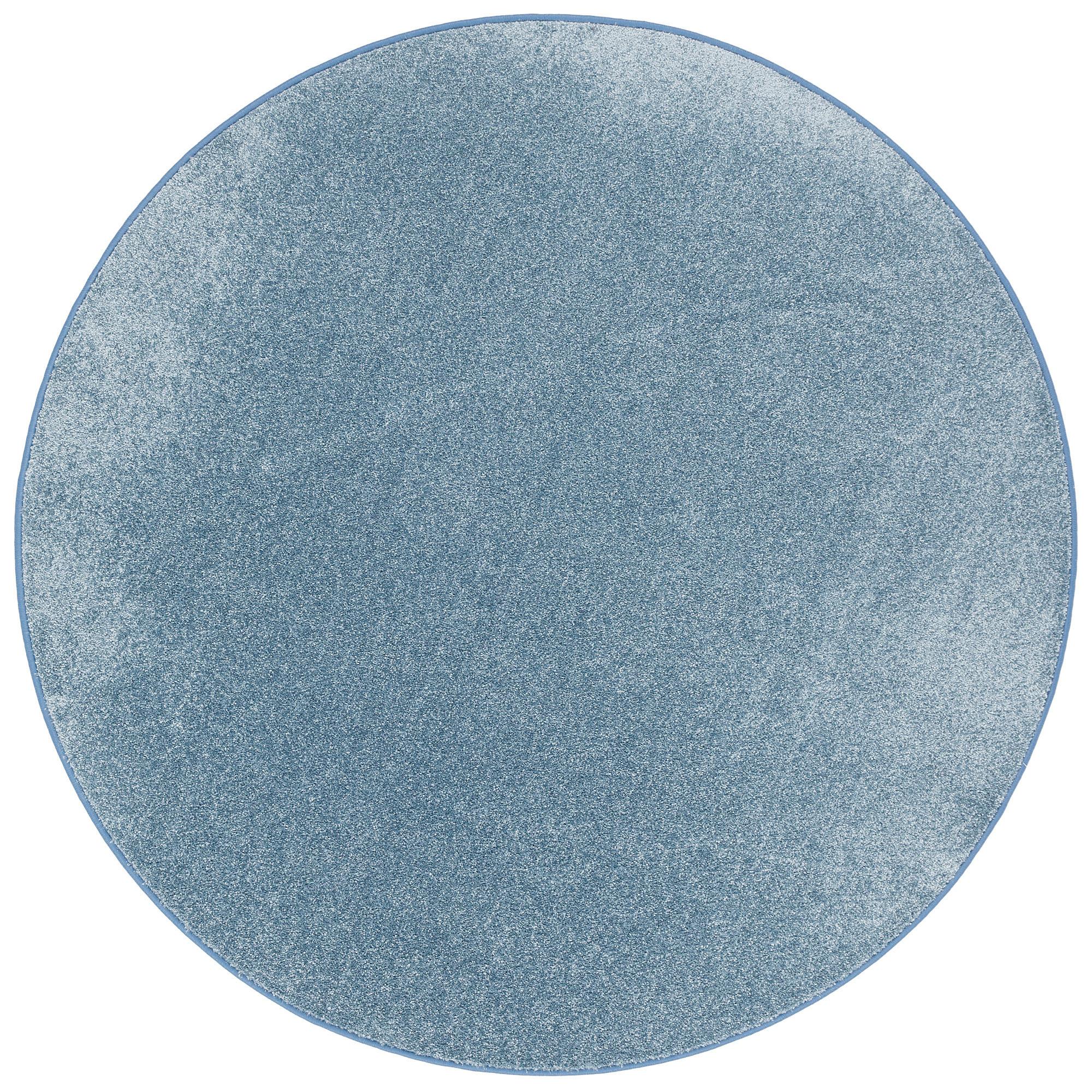 HOCHFLOR VELOURS TEPPICH LUNA RUND - Blau, Textil (160/160cm) - Snapstyle