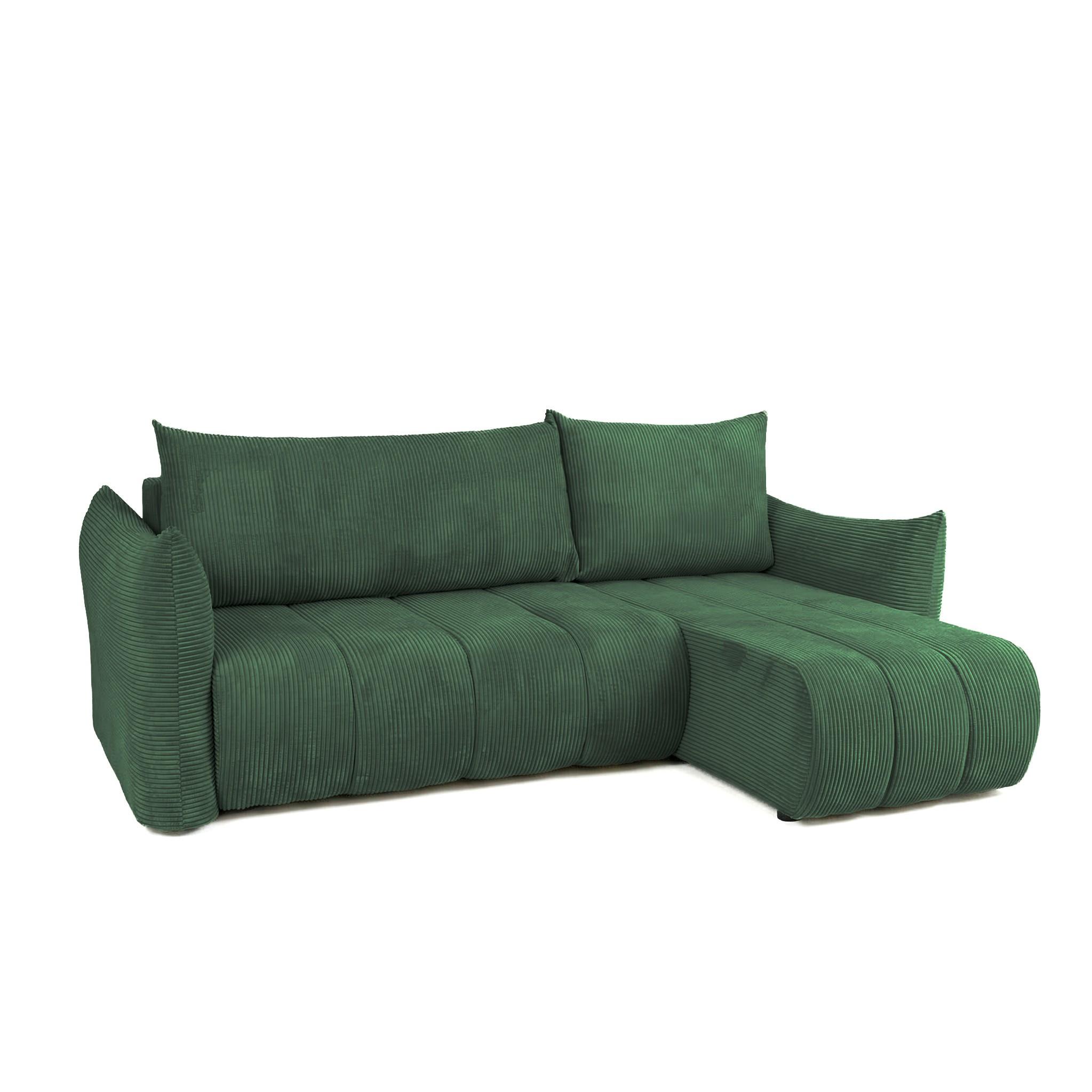 ECKSOFA Ontario Xs Mit Schlaffunktion - Grün, Holzwerkstoff/Textil (226/154cm) - Fun Möbel