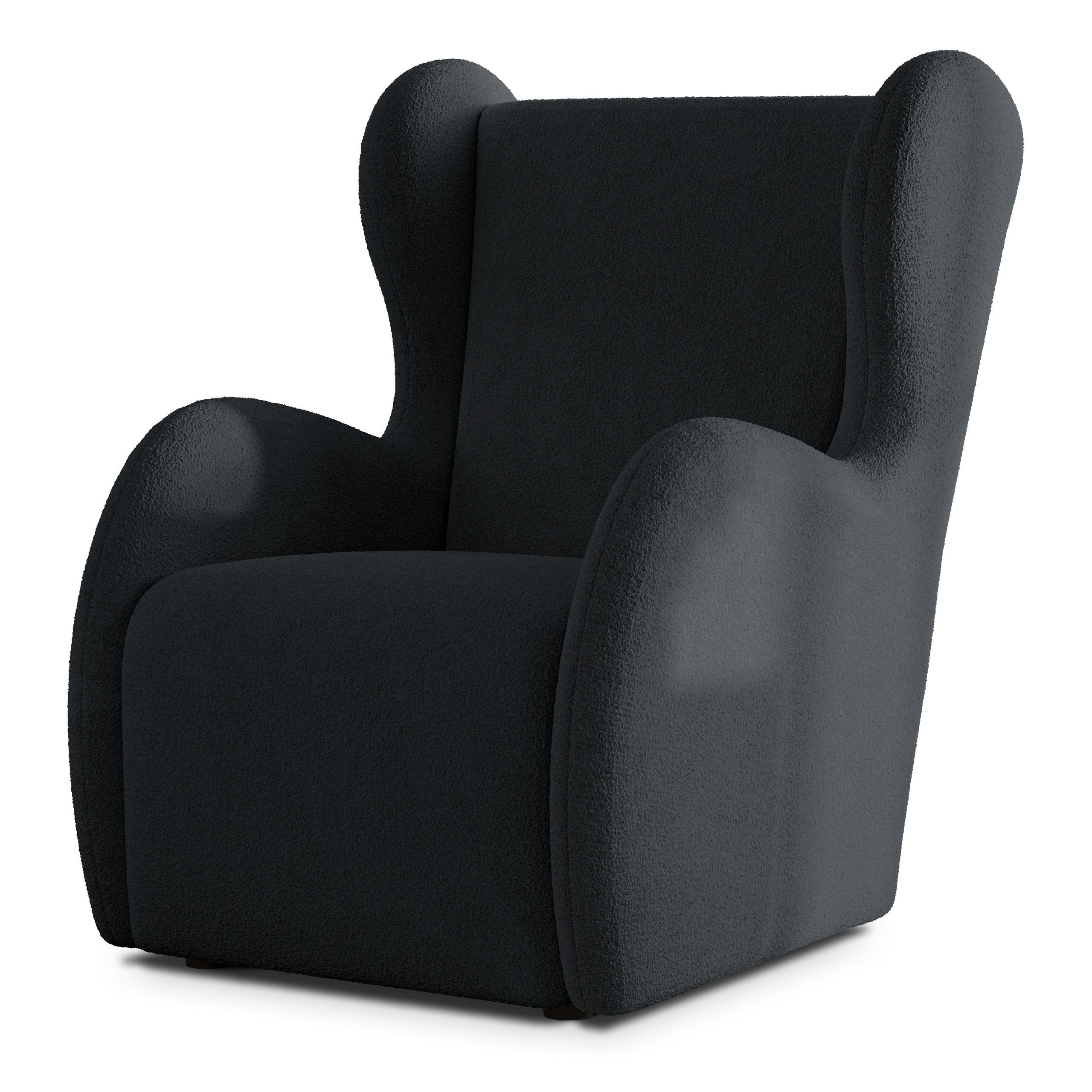 SESSEL MASTI Polstersessel Loungesessel ergonomisch, Schwarz - Schwarz, Holzwerkstoff/Kunststoff (74/100/86cm) - MASSENO
