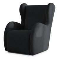 SESSEL MASTI Polstersessel Loungesessel ergonomisch, Schwarz - Schwarz, Holzwerkstoff/Kunststoff (74/100/86cm) - MASSENO