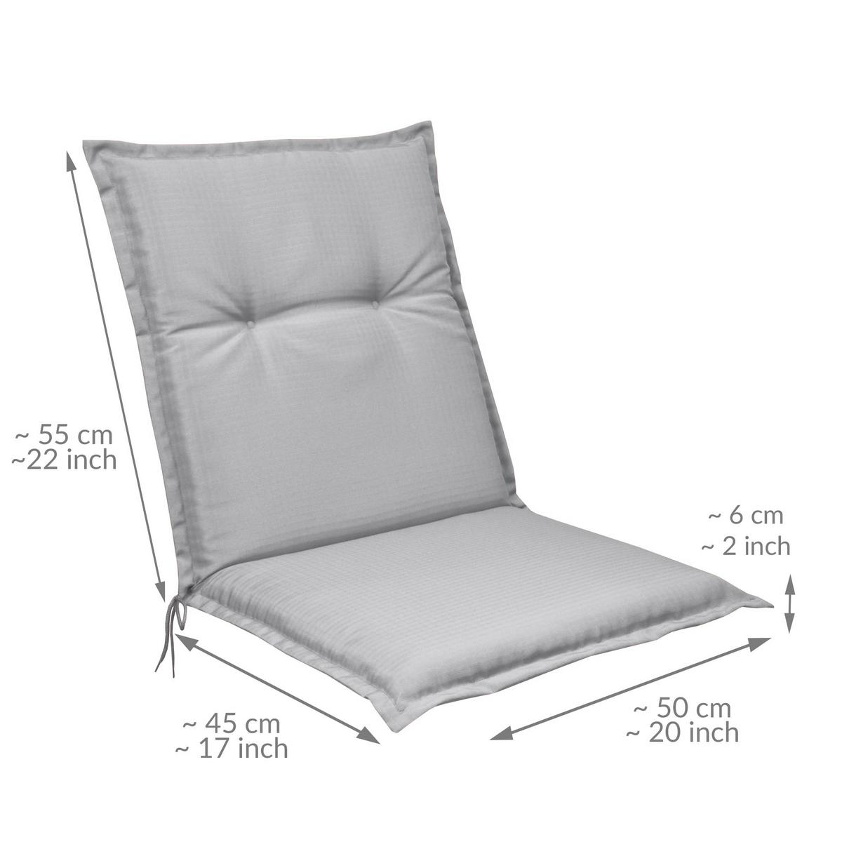 NIEDERLEHNERAUFLAGE Flair NL 100/50/8cm Hellgrau (6tlg) - Hellgrau, Textil (50/6/100cm) - Beautissu 