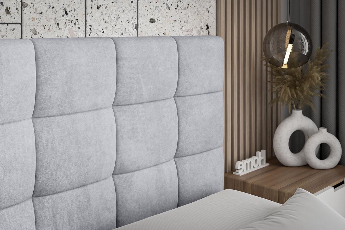 BOXBETT mit H3-Matratze und Lattenrost - BRUGO - 140x200 Hellgrau - Hellgrau, Holzwerkstoff (140/200cm) - ALTDECOR