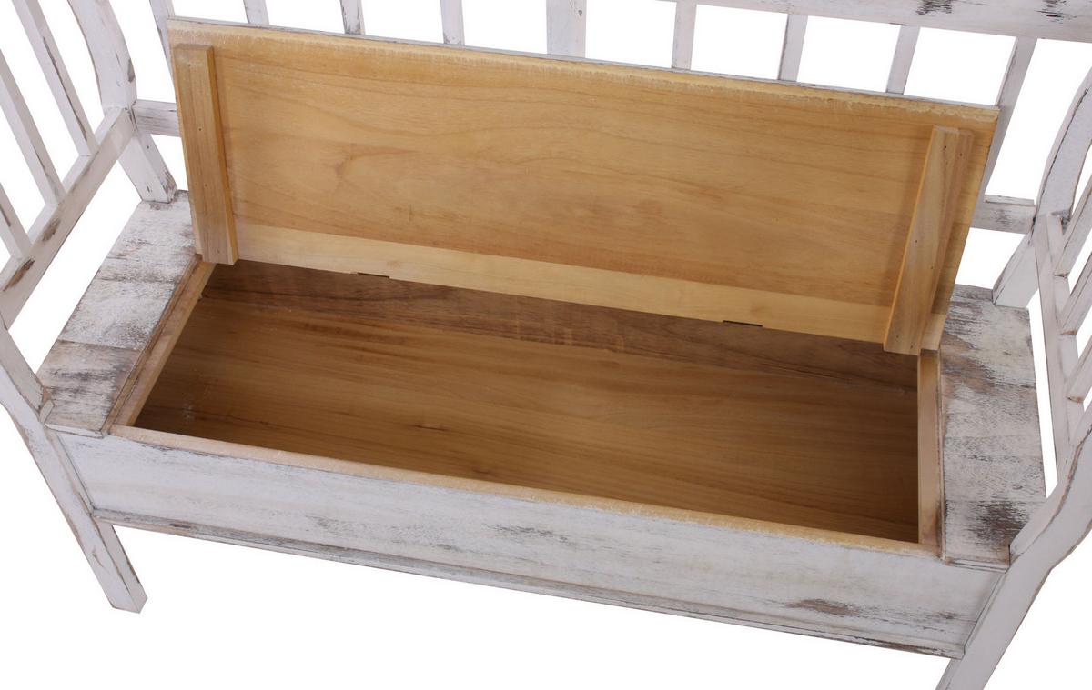 SITZBANK STAUFACH SHABBY-LOOK Cremeweiß - Creme/Weiß, Holz (119/85/40cm) - MCW