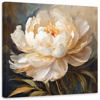 WANDBILD 3d päonienblüte - Beige, Textil (30/30cm) - Feeby