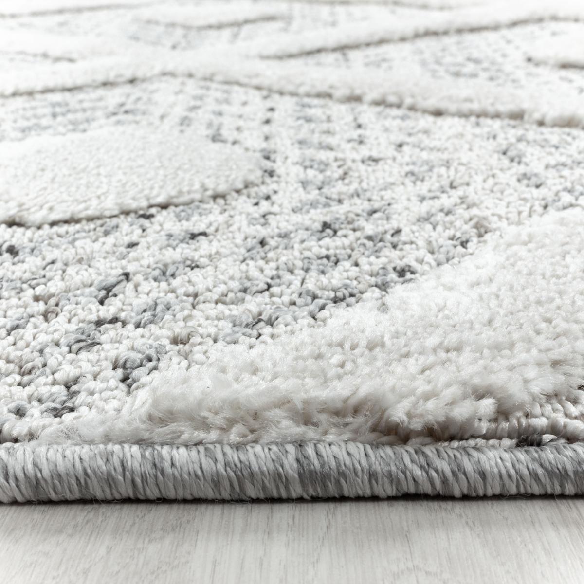 TEPPICH Hochflor EISACK in Grau, geometrisch, aus Polypropylen, 60 x 110 cm - Grau, Textil (110/60cm) - KADIMA DESIGN