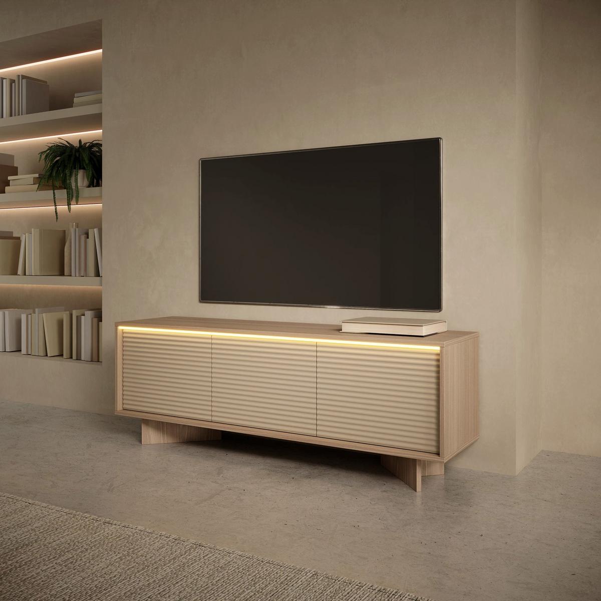 TV-LOWBOARD Semi 153 cm - Beige, Holzwerkstoff (153.9/54.4/40cm) - Selsey