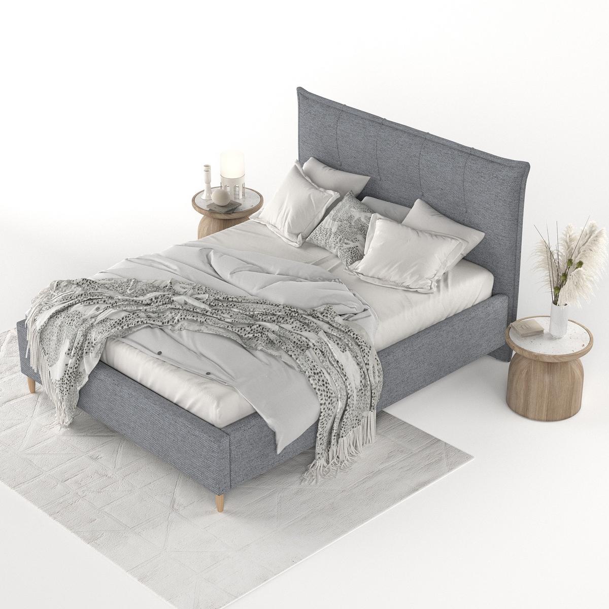 POLSTERBETT Plaza 120/200 cm Grau im Neve Stoff - Naturfarben/Grau, Holz/Holzwerkstoff (120/200cm) - AltaBeds