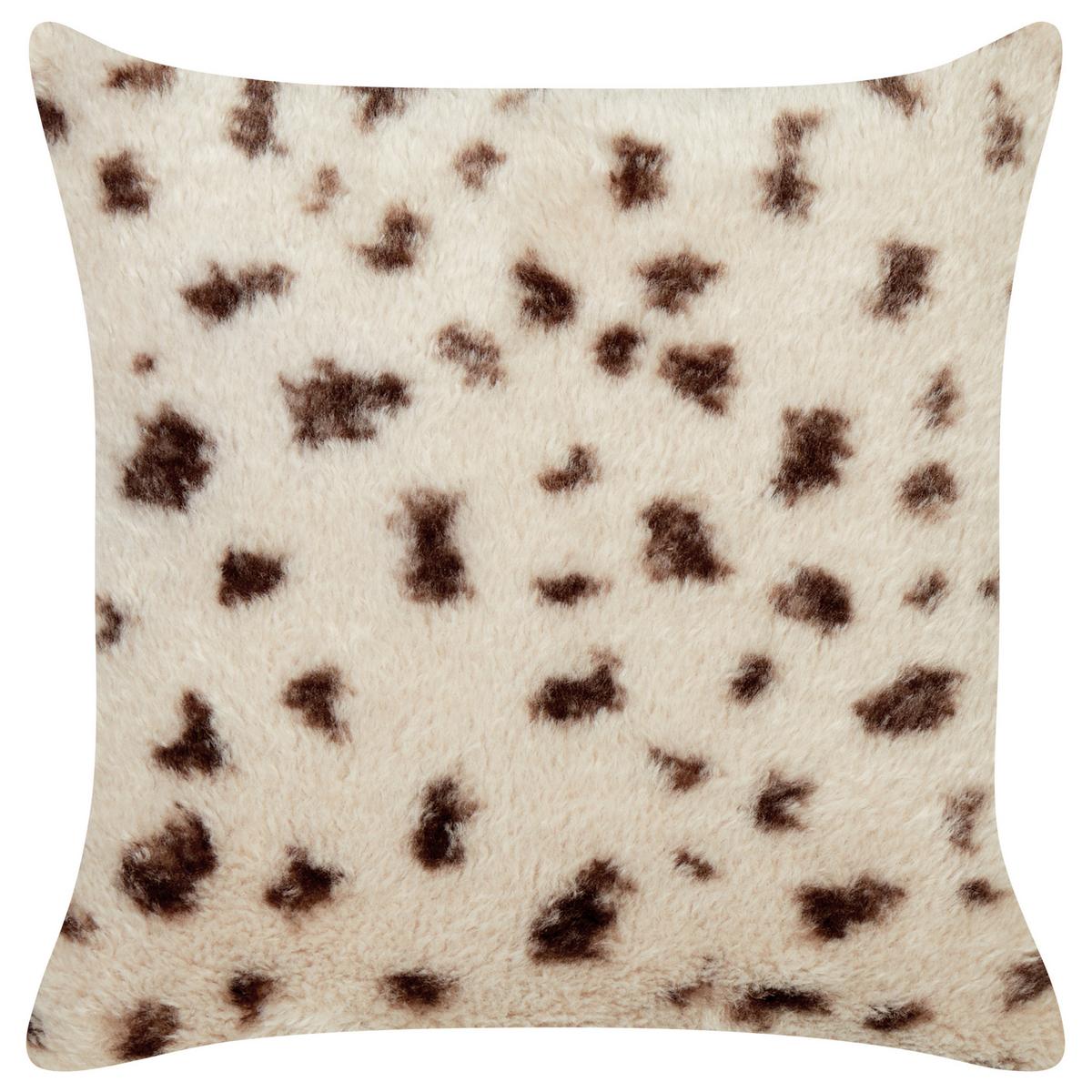 DEKOKISSEN 2er-Set Hellbeige 45/45 cm Kasra - Beige/Dunkelbraun, Kunststoff (45/45cm) - Beliani