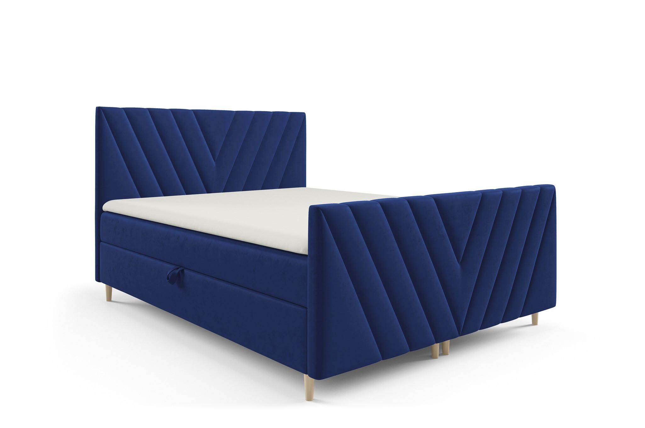 BOXBETT Carlito - Blau, Holzwerkstoff/Textil (160/200cm) - Fun Möbel