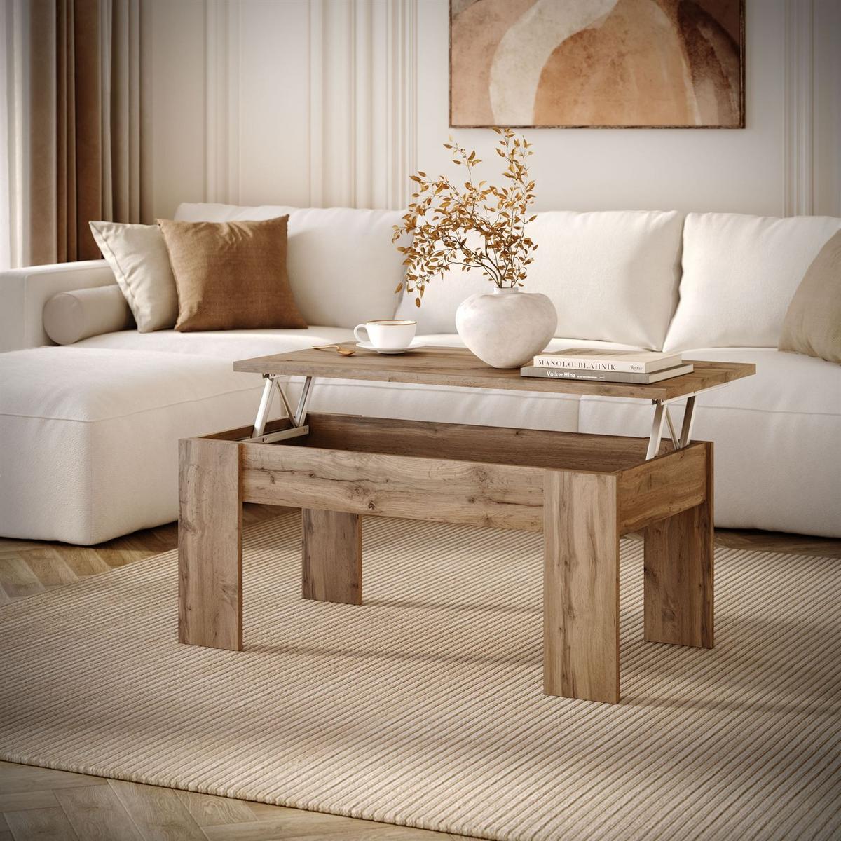 COUCHTISCH APERTO ausklappbar - Eiche Wotan, Holzwerkstoff (100/45/50cm) - Lookway