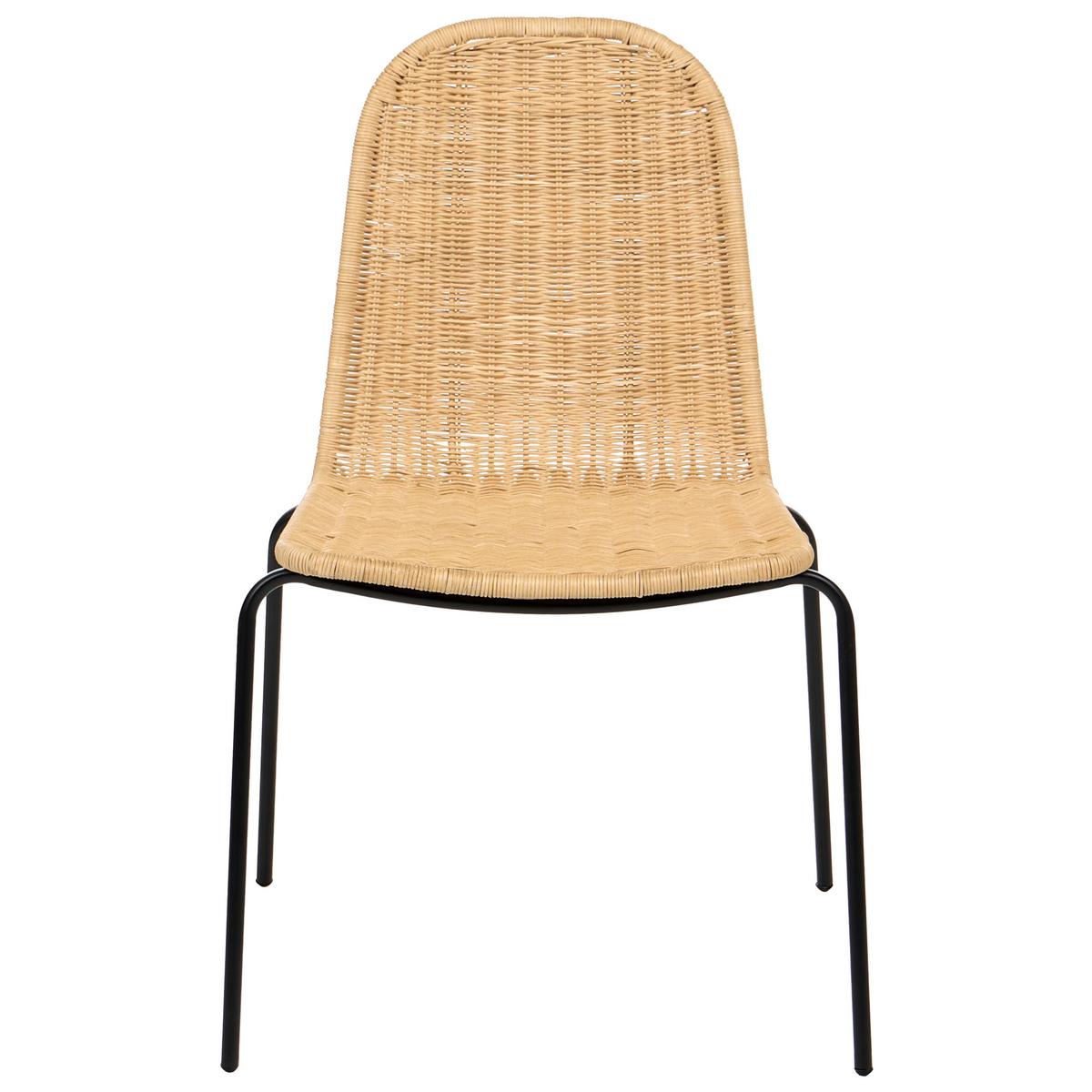 ESSZIMMERSTUHL 2er Set Rattan Naturfarben Roxton - Naturfarben, Naturmaterialen (56/85/54cm) - Beliani