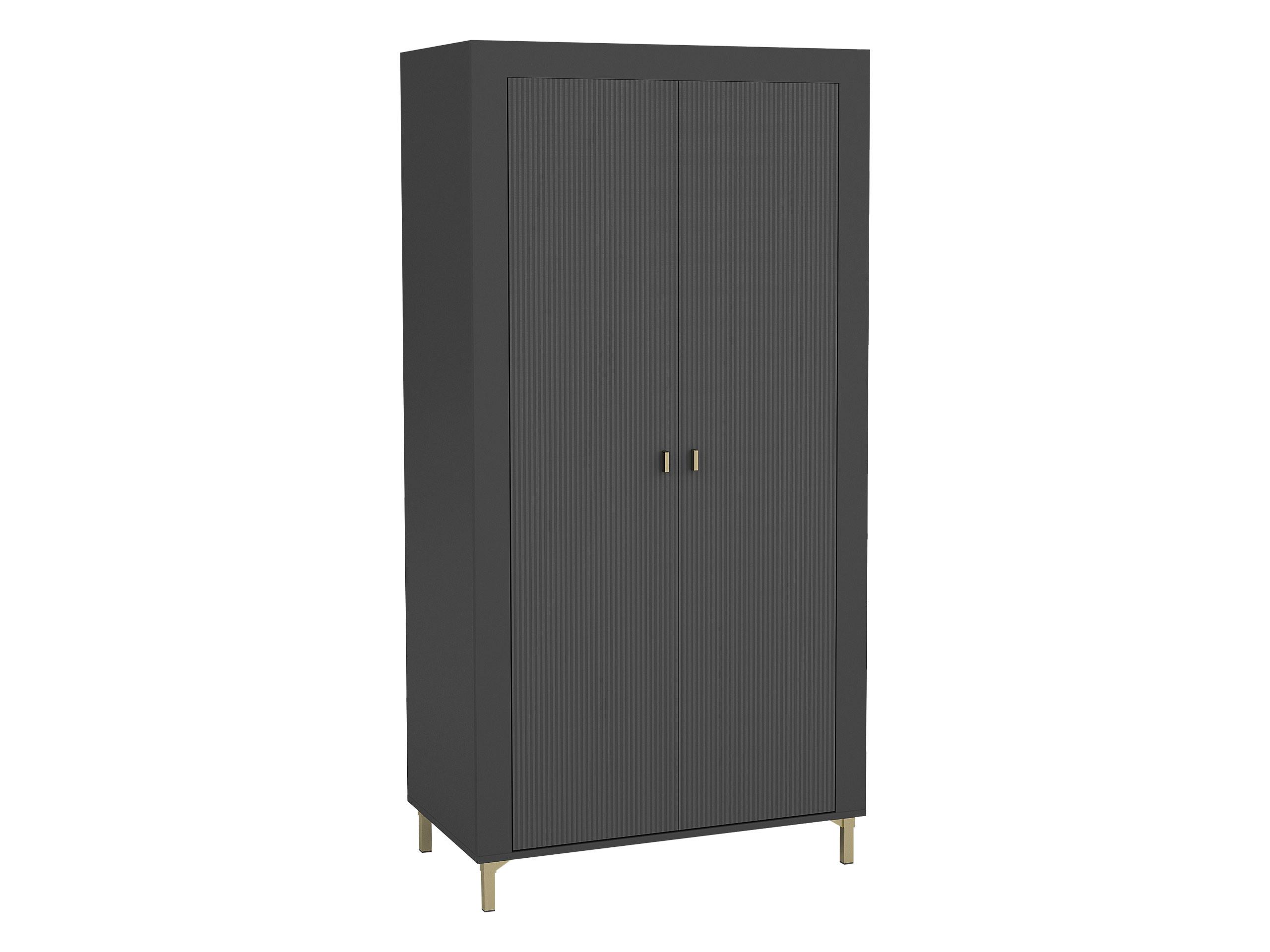 KLEIDERSCHRANK Mossa 2D MO01 - Goldfarben/Schwarz, Holzwerkstoff/Kunststoff (97/194/56cm) - MIRJAN24