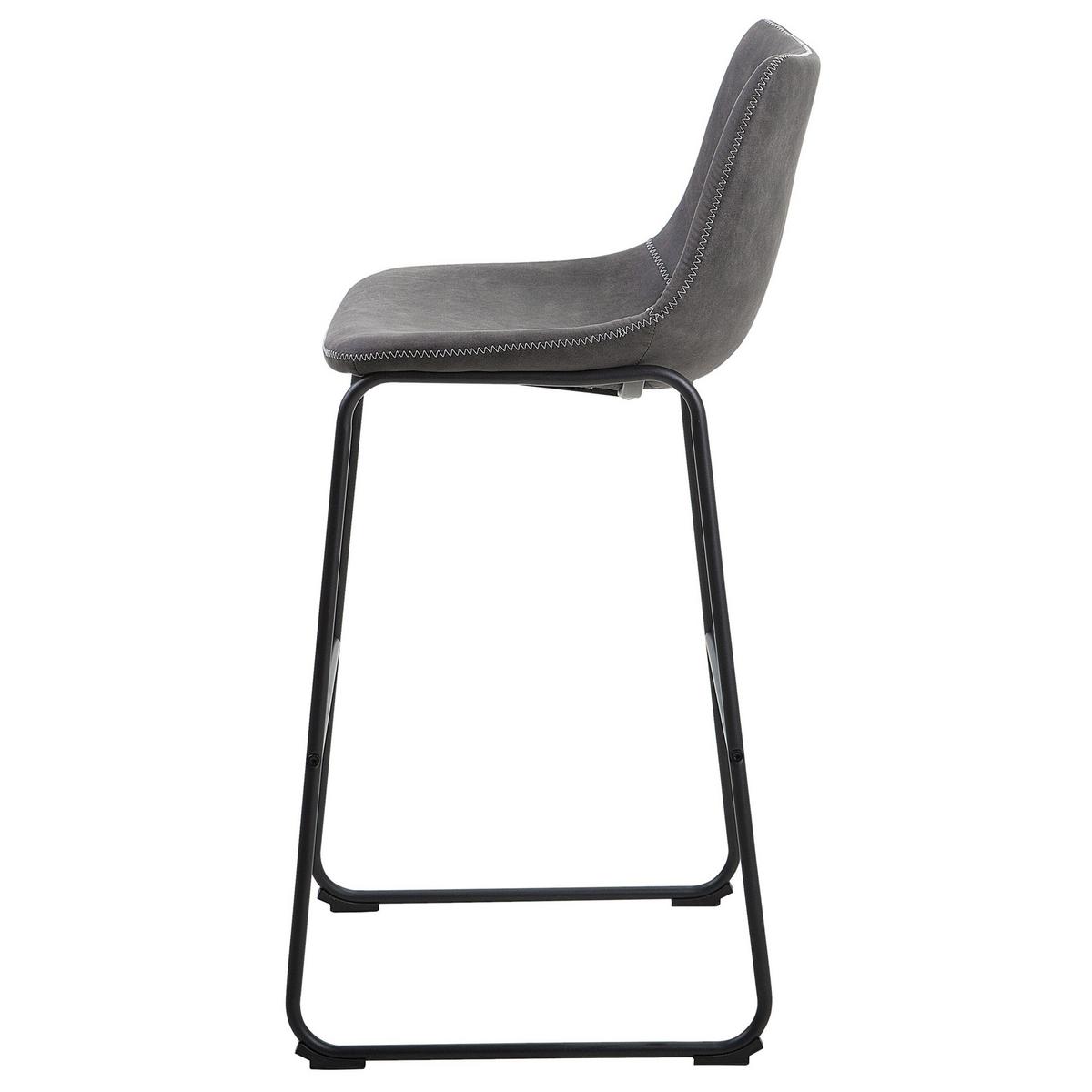 BARSTUHL 2er-Set Polsterbezug Grau Franks - Grau, Textil/Metall (46/99/46cm) - Beliani
