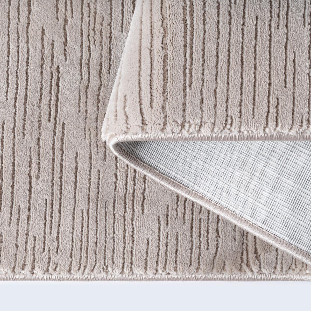 KURZFLORTEPPICH Streifen KASOS Polyester Beige 200 x 290 cm - Beige, Textil (200/290cm) - KADIMA DESIGN
