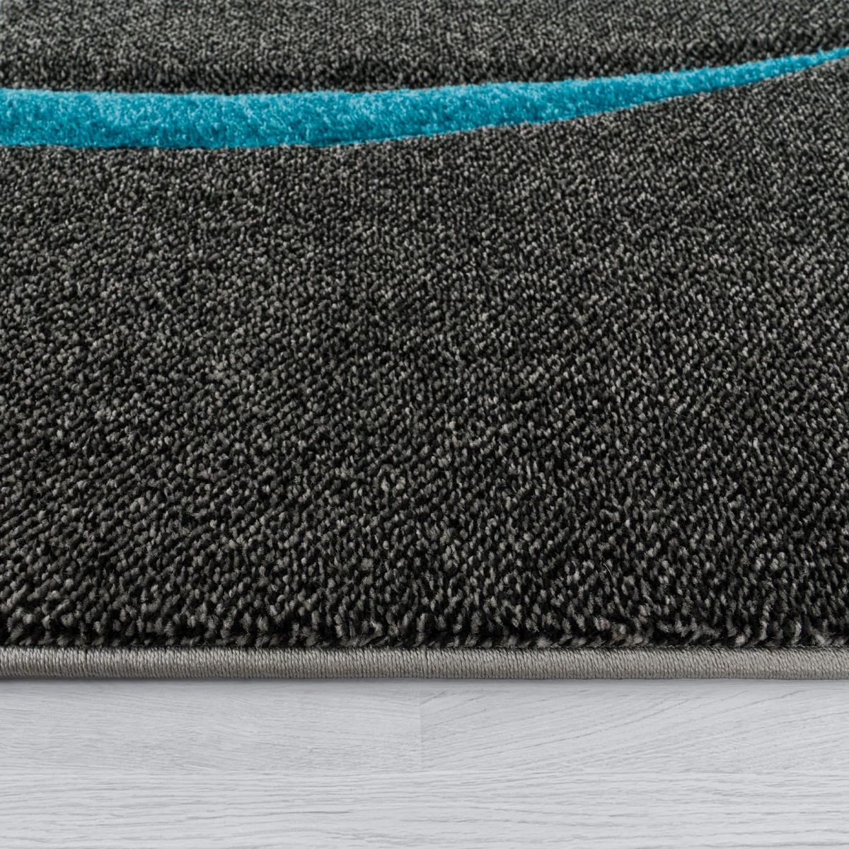 KURZFLORTEPPICH, kariert, Florhöhe 12 mm, Türkis, 160 x 230 cm - Blau, Textil (230/160cm) - KADIMA DESIGN