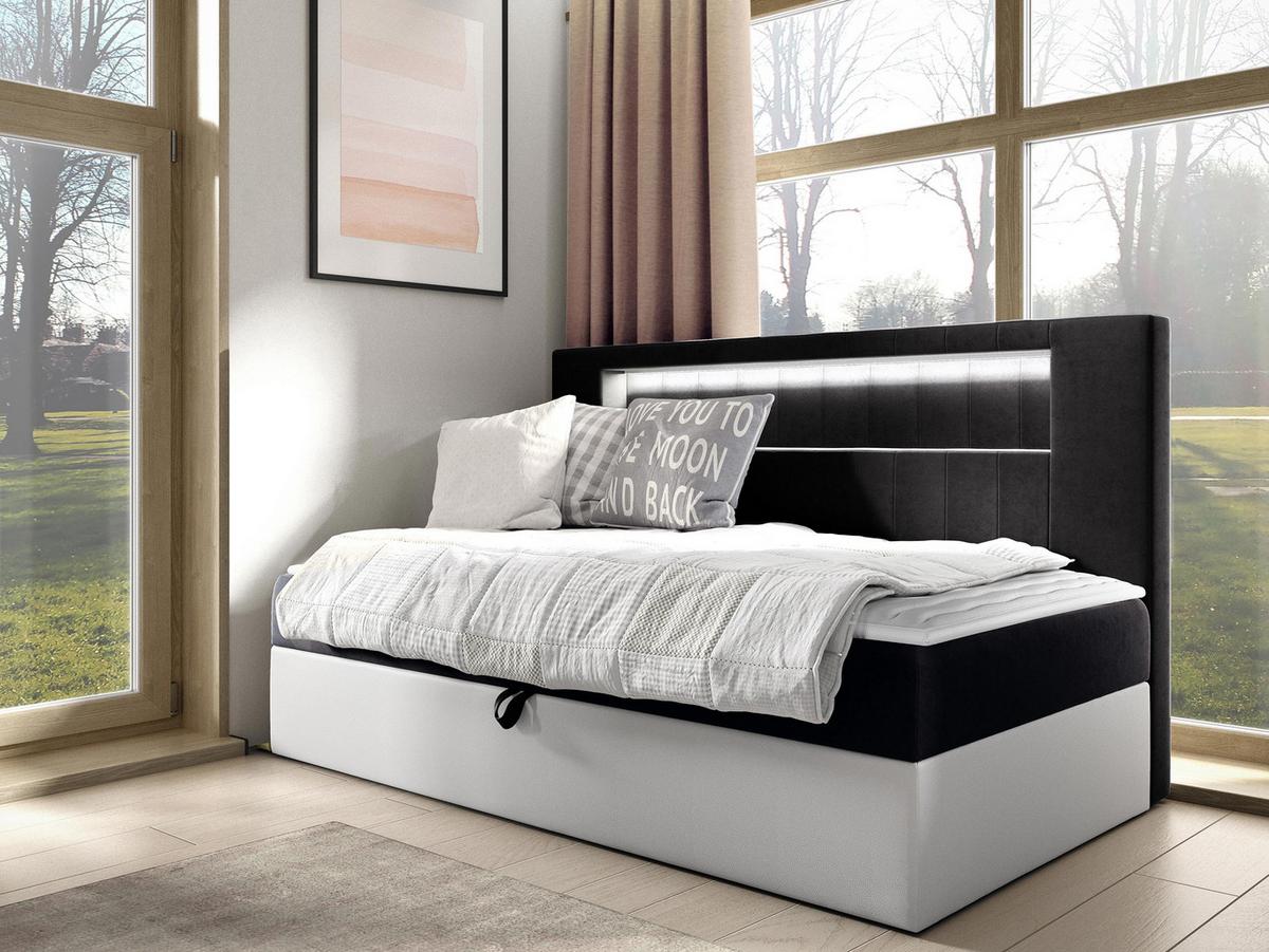 BOXBETT Gold Junior 2 - H3 - Schwarz/Weiß, Holz (90/200cm) - MIRJAN24