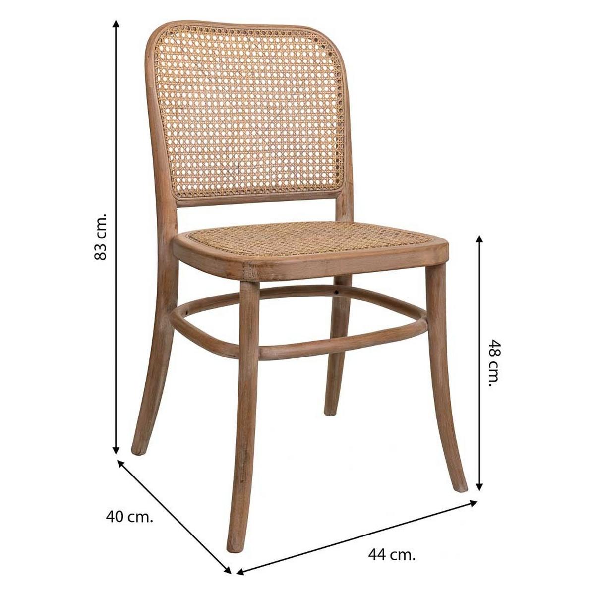 STUHL aus Holz und Gitter, braun, 44x40x48cm - Braun, Naturmaterialien (44/83/40cm) - Wanderlust