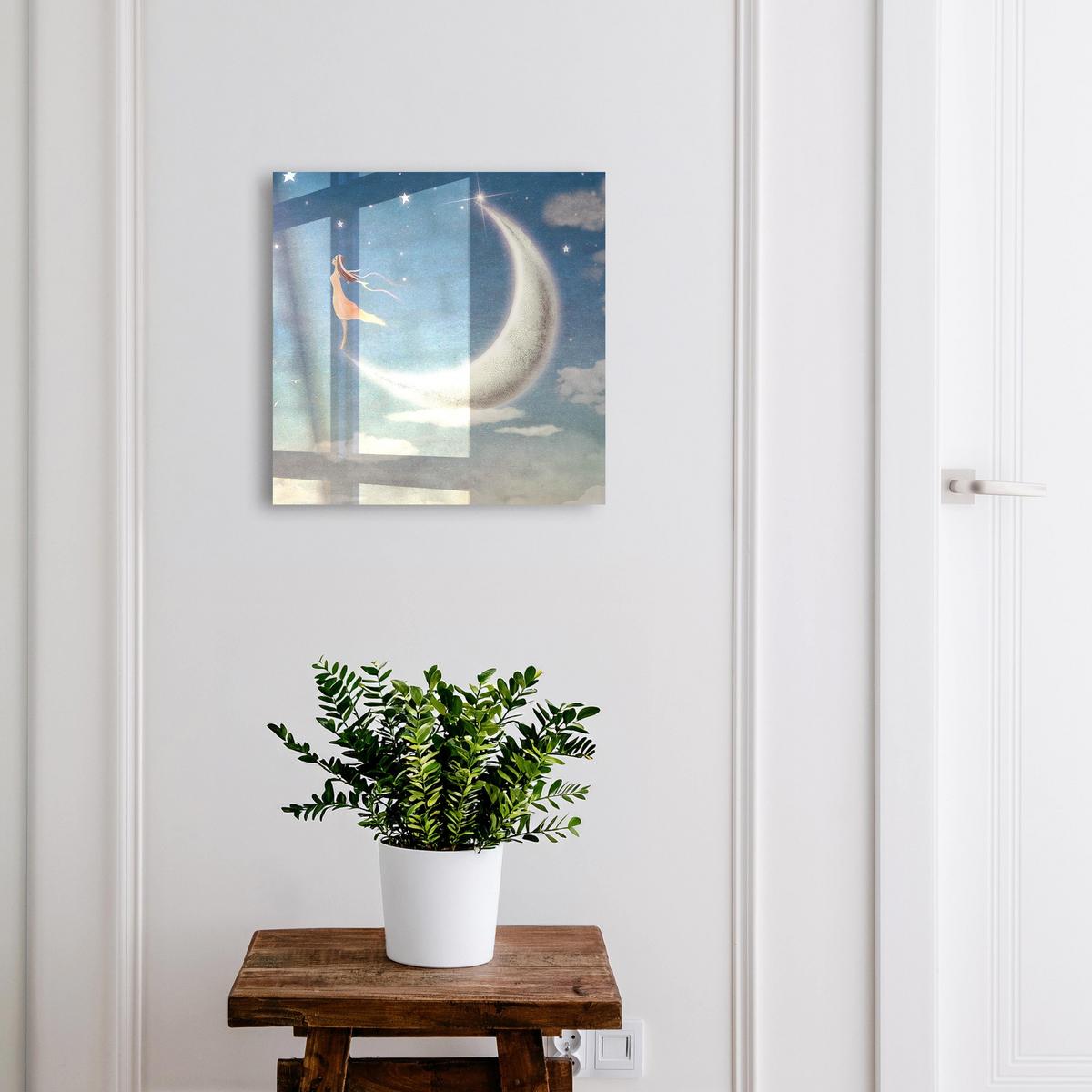 SCHLÜSSELBOX Schwarz 30x30 cm- Türöffnung nach rechts - Himmlische Reise - Blau, Metall (30/30/5cm) - TULUP