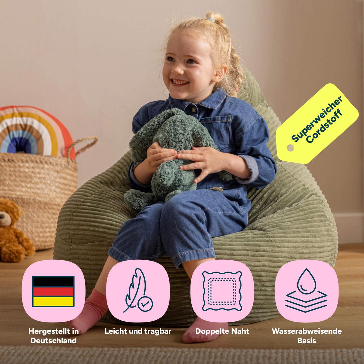 KINDERSITZSACK Sessel Dalton - Salbeigrün, Textil (69/59/65cm) - icon