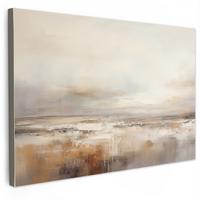 LEINWANDBILD Kunst - Industriell - Grau - Braun - Abstrakt Groß 140x90 cm - Sandfarben, Textil (140/90cm) - MuchoWow