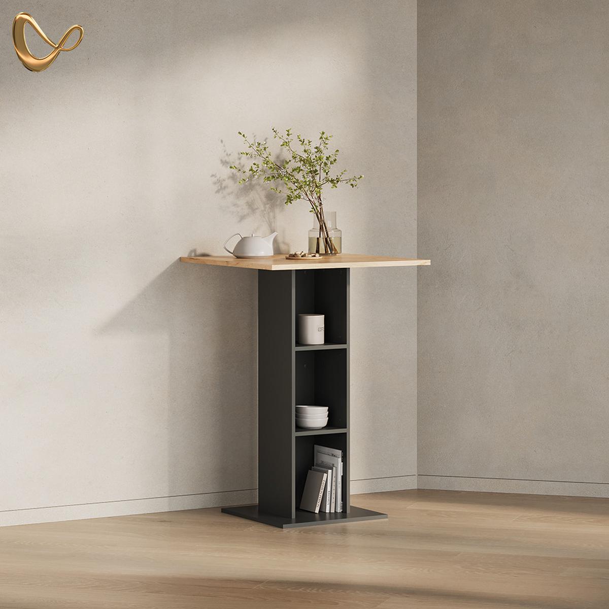 BARTISCH Regusa Goldkraft Eiche/Anthrazit 75 x 75 cm - Honigeiche/Anthrazit, Holzwerkstoff (75/75/106cm) - Livinity®