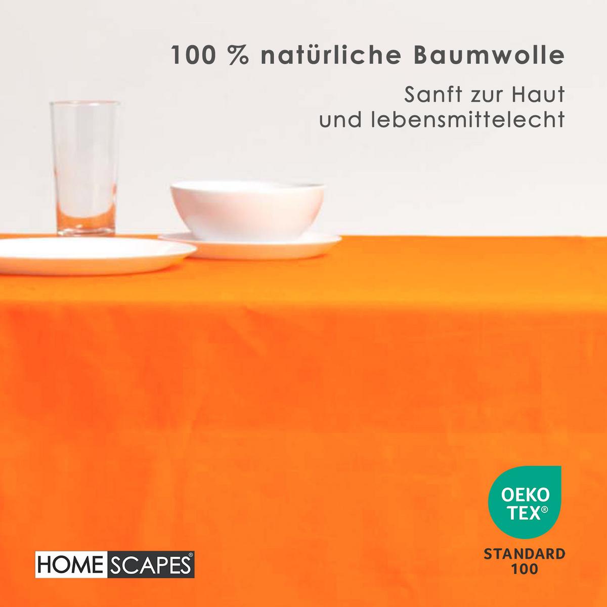 TISCHDECKE orange 137/137 cm, 100% Baumwolle - Orange, Textil (137/137cm) - Homescapes