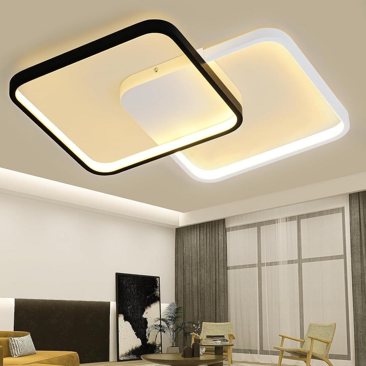 LED-DECKENLEUCHTE Nils 43/43/4.5 cm - Schwarz, Metall (30/4.5/30cm) - ZMH