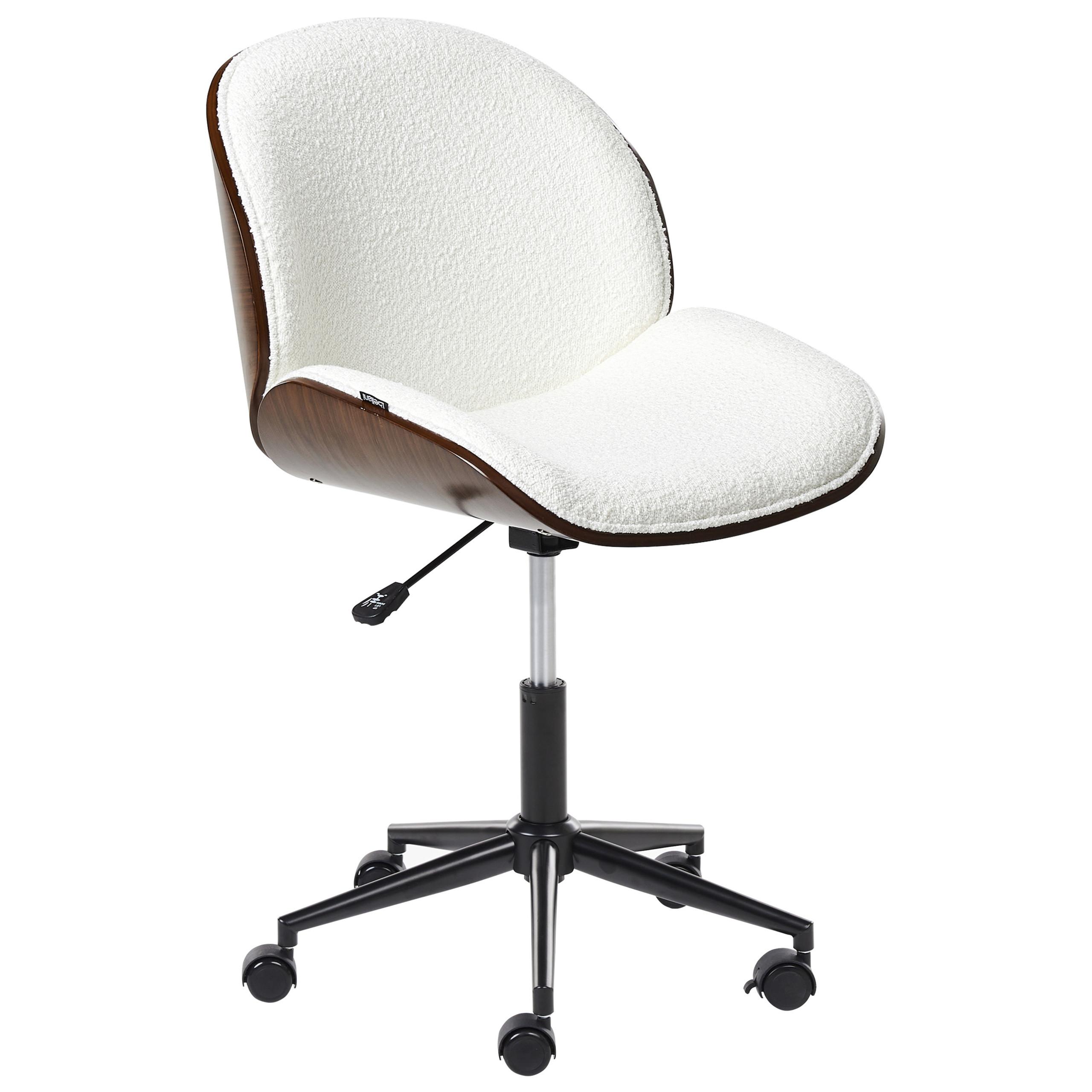SCHREIBTISCHSTUHL Hellgrau Menesha - Braun/Weiß, Textil (52/81/41cm) - Beliani