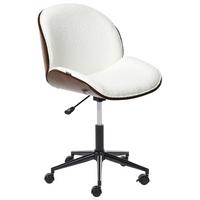 SCHREIBTISCHSTUHL Hellgrau Menesha - Braun/Weiß, Textil (52/81/41cm) - Beliani