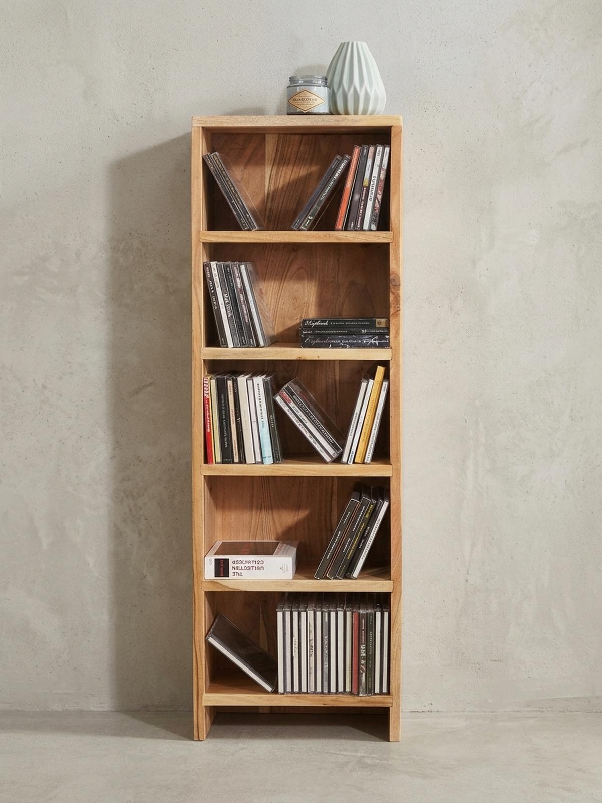 CD-REGAL Massivholz Pflegeleicht 90cm, Beige 30x17x90 cm - Beige, Holz (30/90/17cm) - KADIMA DESIGN