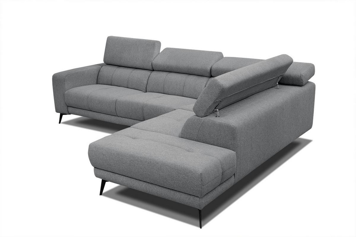 ECKSOFA MORELLO 5-Sitzer, grau - Schwarz/Grau, Holzwerkstoff/Textil (287/228cm) - Wozimo