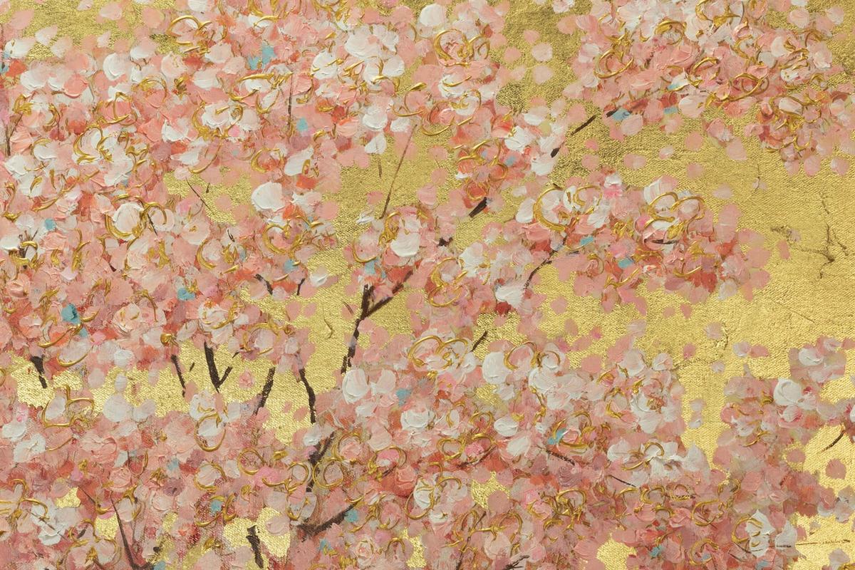 ÖLGEMÄLDE 120/60 cm - Pink/Braun, Holz/Textil (120/60cm) - KUNSTLOFT