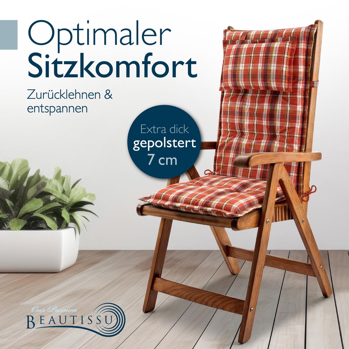 HOCHLEHNER Highlux HL 120x52x7cm Orange-Rot-Grün-Kariert (2tlg) - Grün, Textil (52/120cm) - Beautissu 