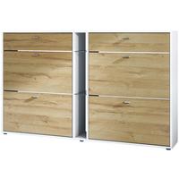 SCHUHSCHRANK Today Fronten in Eiche Natur - Eichefarben, Holzwerkstoff (155.5/95/28cm) - Vladon