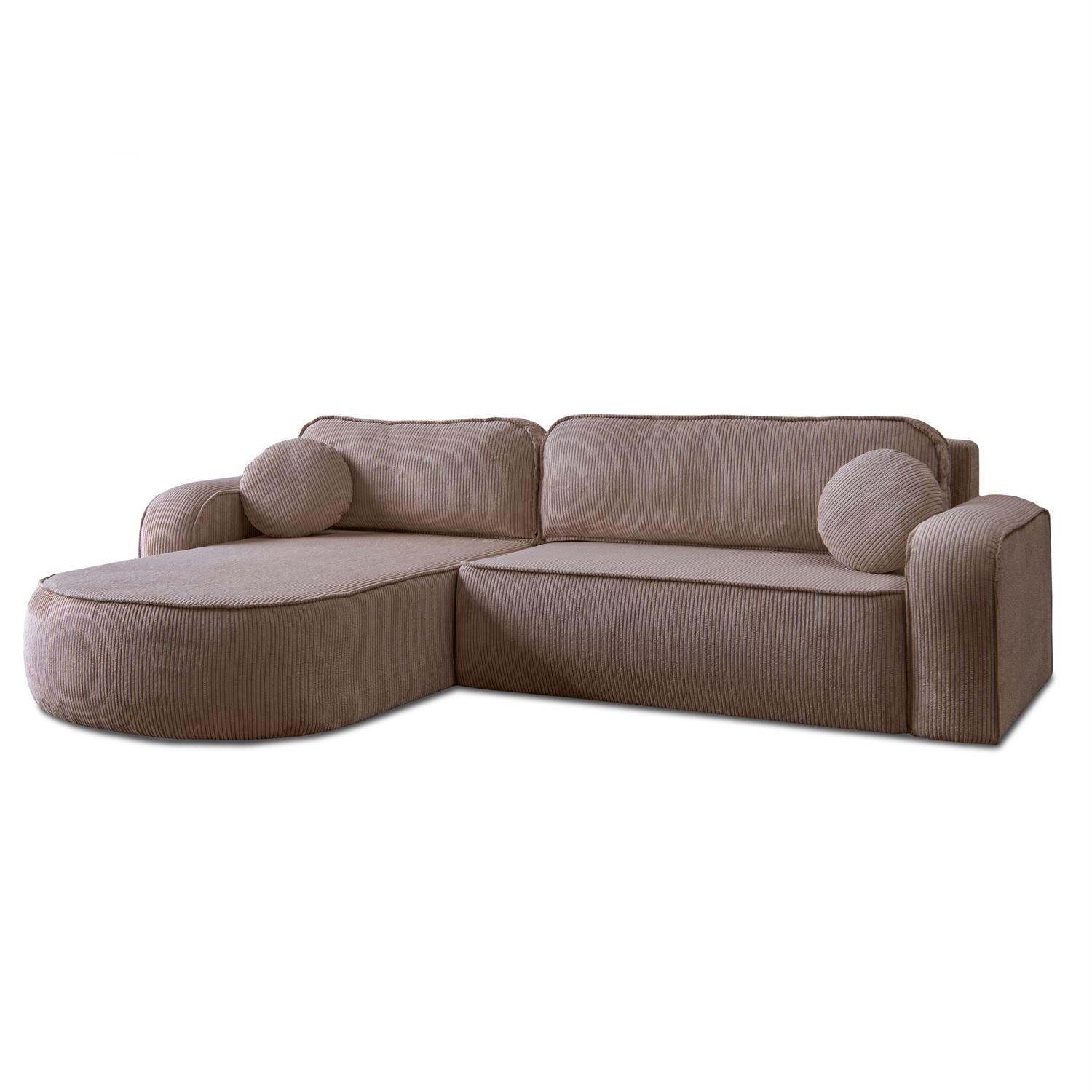 ECKSOFA VENUS mit Schlaffunktion und Bettkasten, Poso 27 - Rosa, Textil (275/178cm) - Lookway