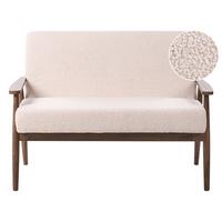 2-SITZER-SOFA Bouclé Dunkelbraun/Beige Esrum - Dunkelbraun, Textil (111/79/72cm) - Beliani