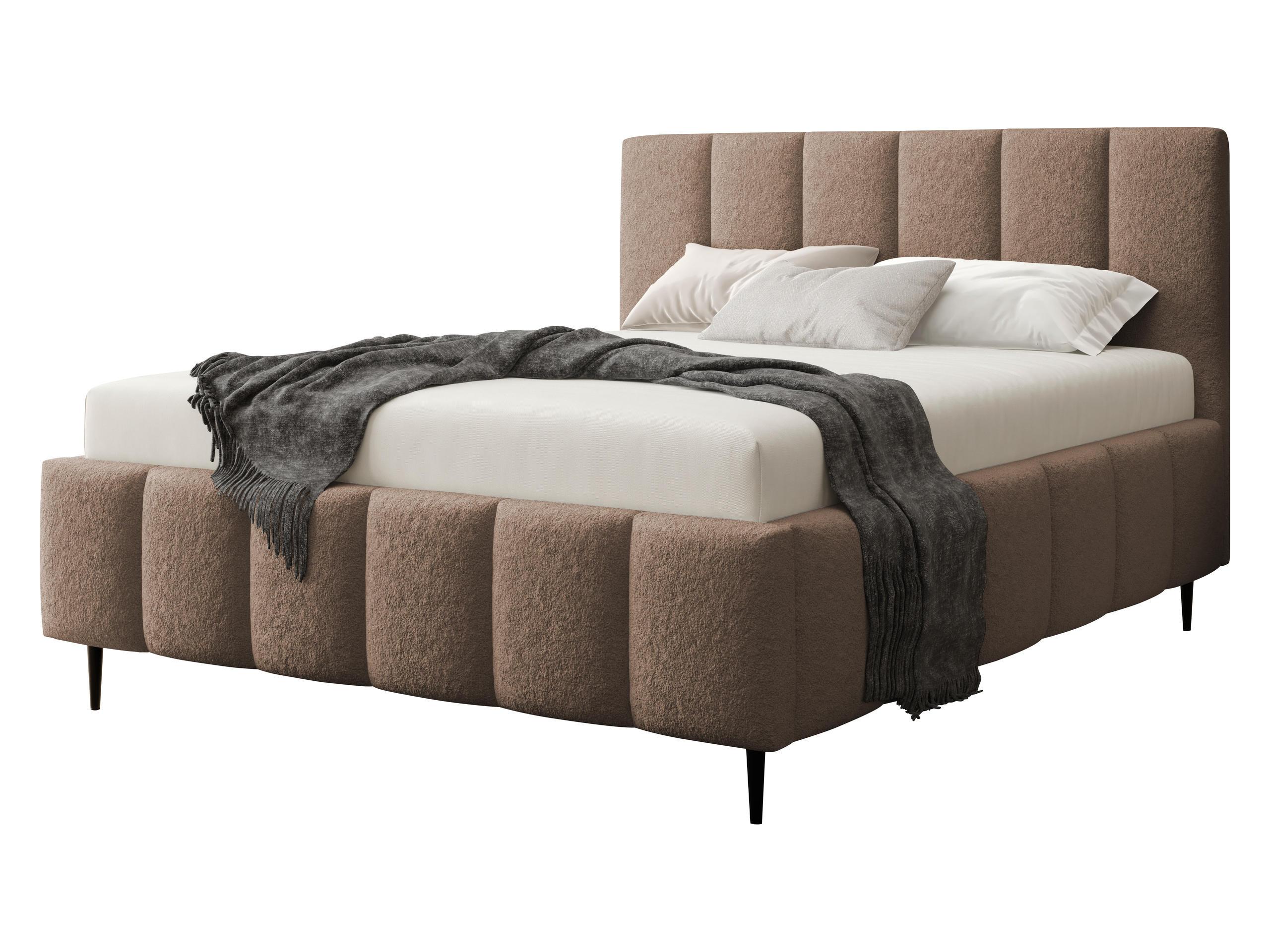 POLSTERBETT Lunaro Leg - Schwarz/Braun, Holz/Textil (160/200cm) - MIRJAN24