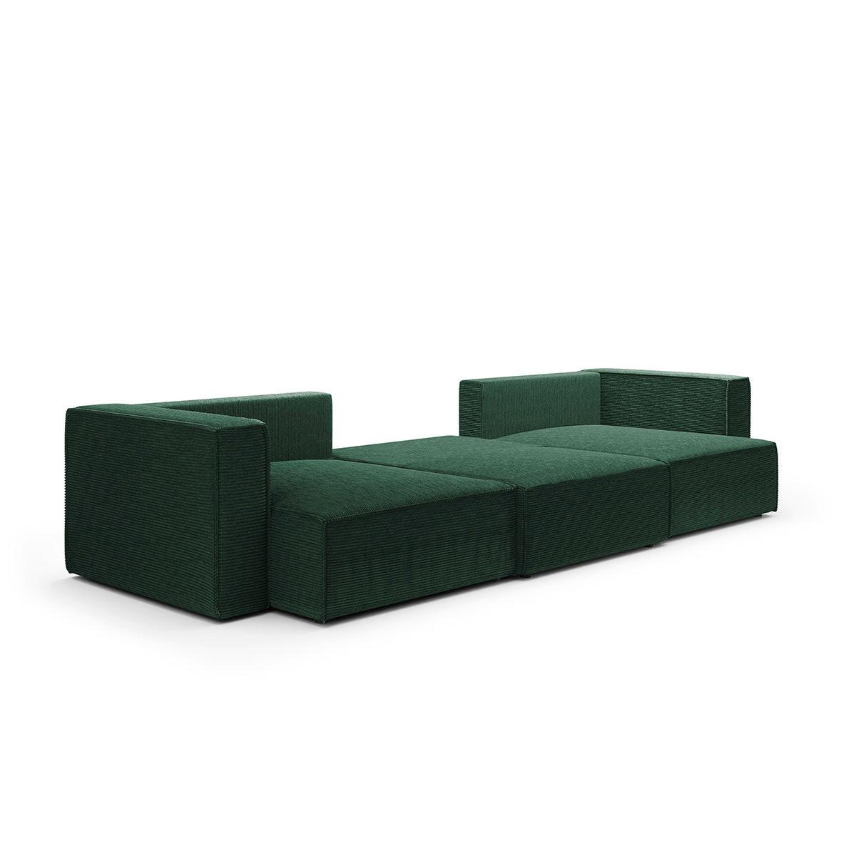 PANORAMASOFA Jimmy 5 Sitzplätze Tannengrün - Grün, Holz (348/77/148cm) - Petits-meubles