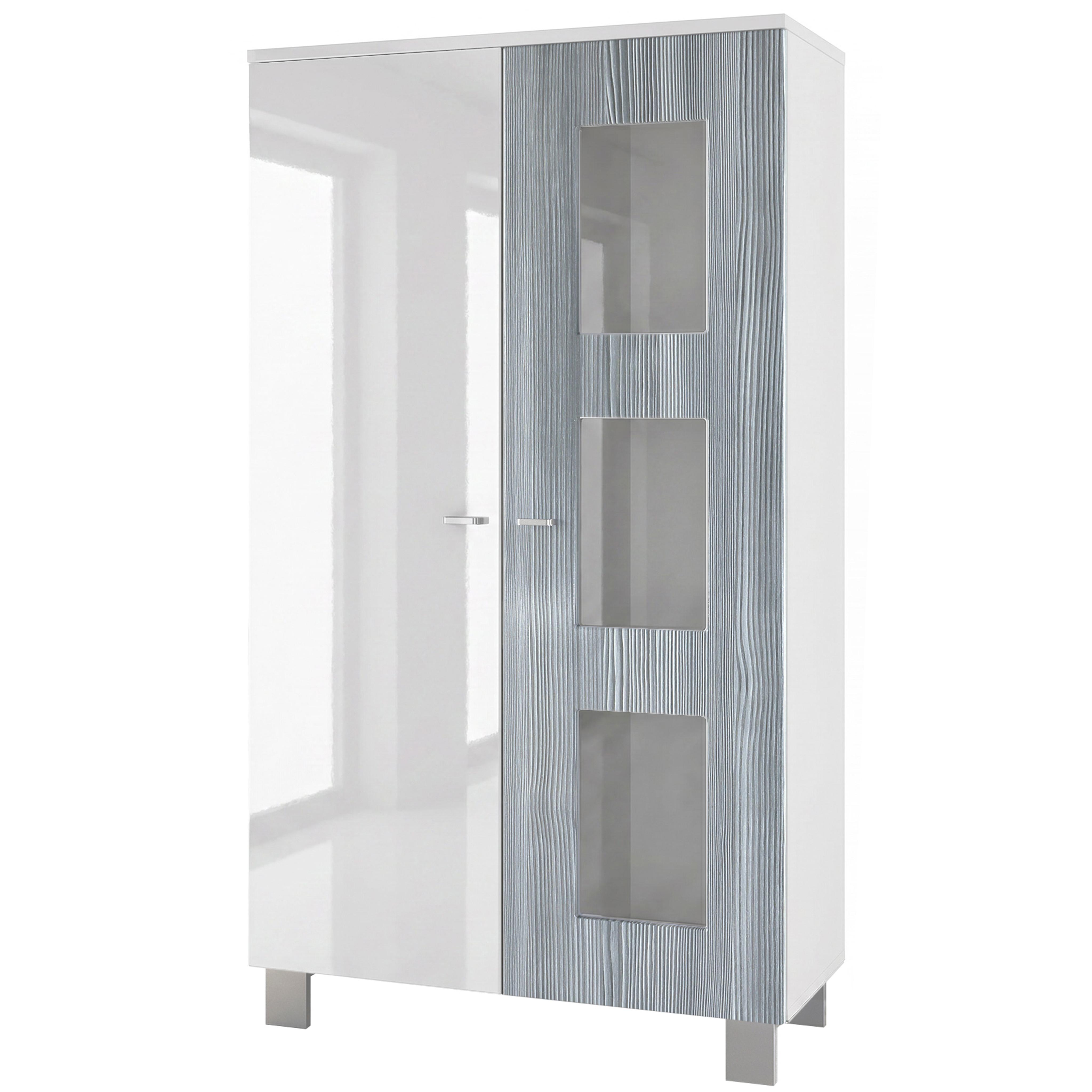 VITRINE Denjo Tür in Avola-Anthrazit - Anthrazit, Holzwerkstoff (71/129/35cm) - Vladon