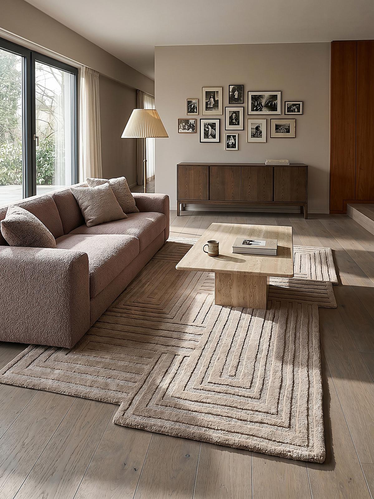 WOLLTEPPICH LEVEN, geometrisch, Natur, 200 x 290 cm - Beige, Textil (290/200cm) - KADIMA DESIGN